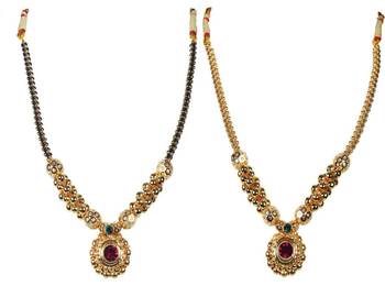 Kolhapuri  Traditional Valsari Weny Golden Thushi Necklace For Women With Earrings 1