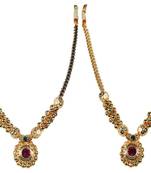 Kolhapuri  Traditional Valsari Weny Golden Thushi Necklace For Women With Earrings