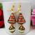 Elegant Cone Ball Earring Green Maroon