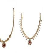 Kolhapuri Traditional Golden And Moti Thushi Combo