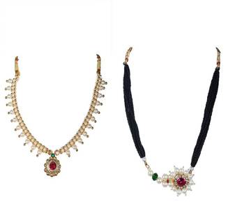 Kolhapuri  Traditional Moti Thushi With Moti Mangalsutra 1
