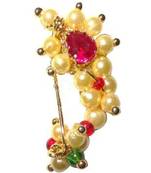 Kolhapuri  Classic Gold Look Kundan Maharashtrian Nose Ring