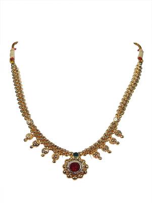 Kolhapuri Traditional Golden Thushi Necklace For women 1