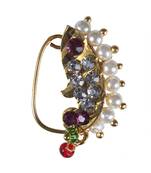 Kolhapuri Classic Gold Look Kundan Maharashtrian Nose Ring