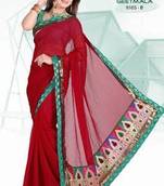 Self Pattern Maroon Saree