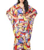 Multi Color Printed High Quality Japan Satin Silk Kaftan