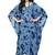 Blue  And  Black Color Printed High Quality Rayon Soft Cotton Designer Kaftan