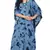 Blue  And  Black Color Printed High Quality Rayon Soft Cotton Designer Kaftan