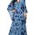 Blue  And  Black Color Printed High Quality Rayon Soft Cotton Designer Kaftan