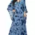 Blue  And  Black Color Printed High Quality Rayon Soft Cotton Designer Kaftan