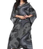 Black  And  White Color Printed High Quality Rayon Soft Cotton Designer Kaftan