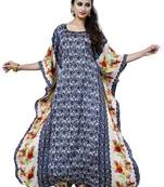 Multi Color Printed High Quality Satin Silk Long Designer Kaftan