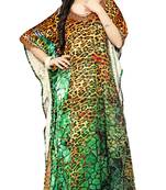 Multi Color Digital Printed High Quality Satin Silk Long Designer Kaftan