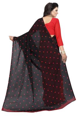 Multicolor printed georgette saree with blouse pack of- 2 8