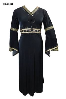 Black Colour Diamond Stone Work Strechable Lycra Fully Stitched Burkha 1
