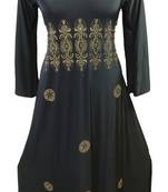 Black Colour Diamond Stone Work Strechable Lycra Fully Stitched Burkha