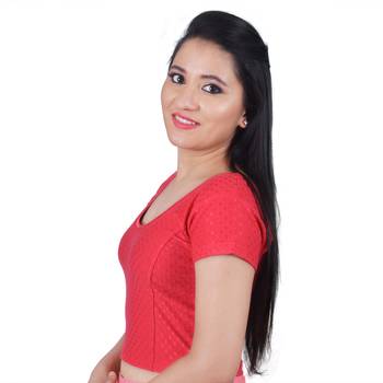 Pink Cotton Lycra Solid stitched blouse 2
