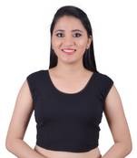 Black Cotton Lycra Solid stitched blouse