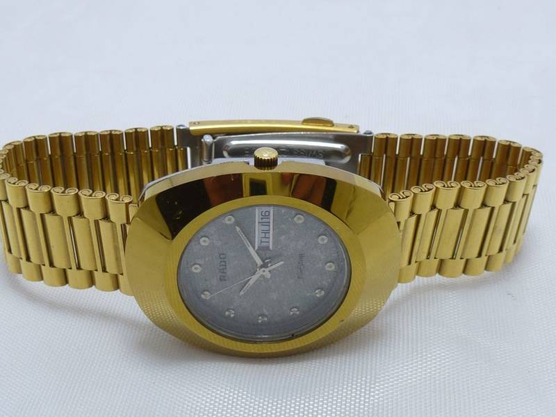 Gents men rado diastar jubilee day date gunmetal automatic swiss wrist watch