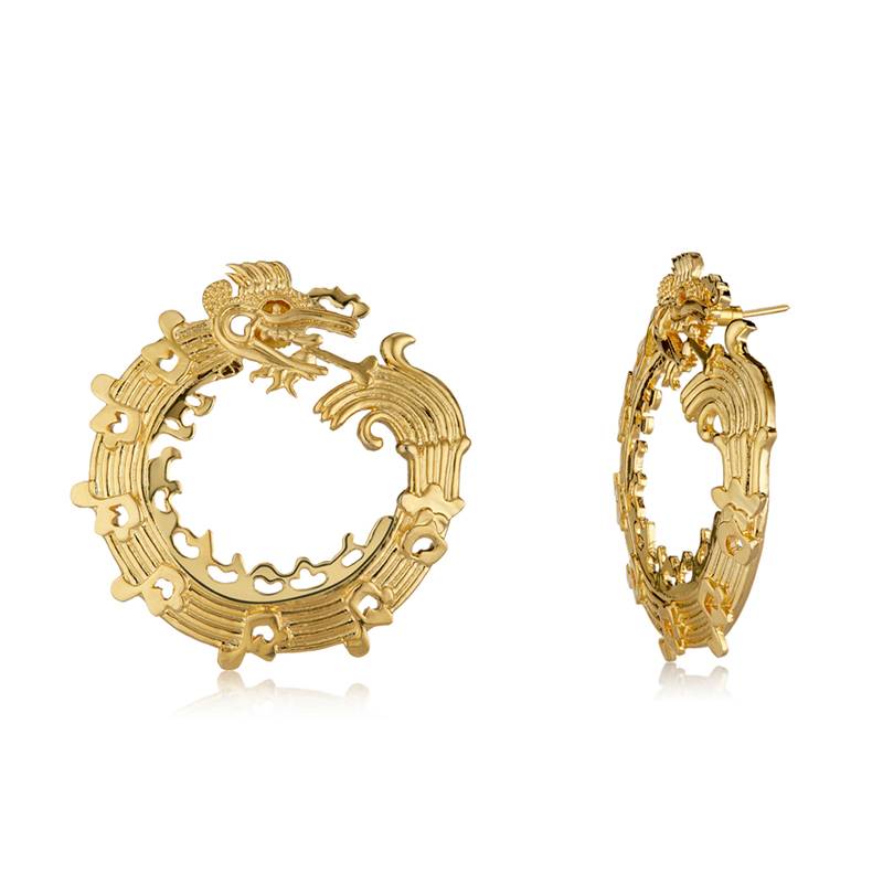 Gold plated Mayan Dragon Earrings for Women Buy fashion earrings