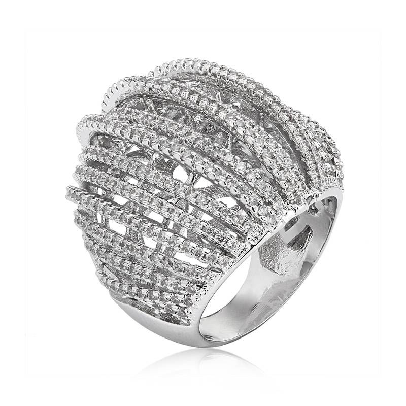 Silver Plated Glam Armour Ring For Women || Women's Anniversary Ring