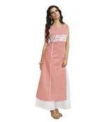 Peach embroidered cotton salwar