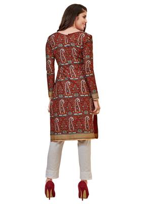 Red Printed Cotton Kurtas And Kurtis 2