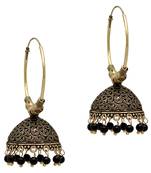 Black Color Beads Traditional Jhumka Earrings