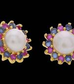 Beautiful Pearls N Colour Stone Studded Tops