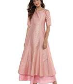 Pink  dupion silk stitched kurti