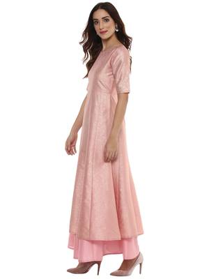 Pink  dupion silk stitched kurti 3