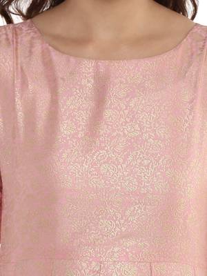 Pink  dupion silk stitched kurti 5