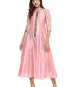 Pink  dupion silk stitched kurti