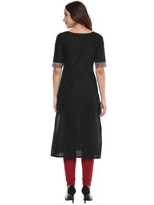 Black  cotton stitched kurtas-and-kurtis 2