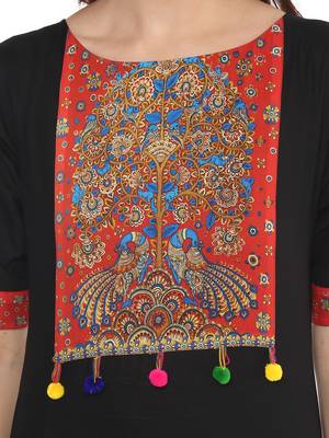 Black  cotton stitched kurtas-and-kurtis 5