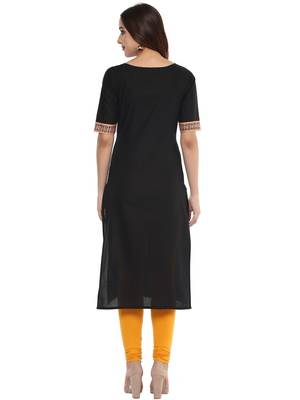 Black  cotton stitched kurtas-and-kurtis 2