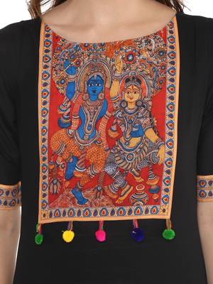 Black  cotton stitched kurtas-and-kurtis 5