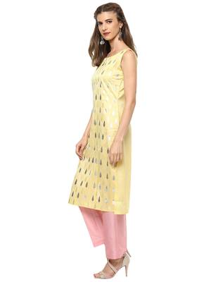 Yellow  dupion silk stitched kurtas-and-kurtis 3