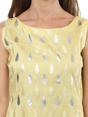 Yellow  dupion silk stitched kurtas-and-kurtis 5