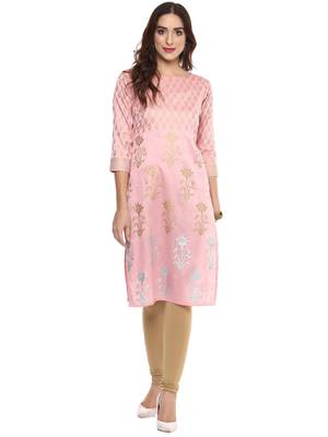 Pink  dupion silk stitched kurtas-and-kurtis 1