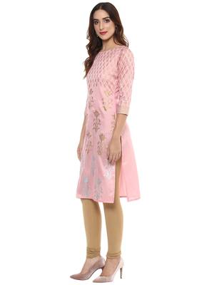 Pink  dupion silk stitched kurtas-and-kurtis 3