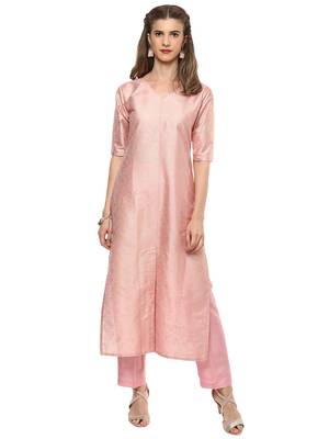 Pink  dupion silk stitched kurtas-and-kurtis 1