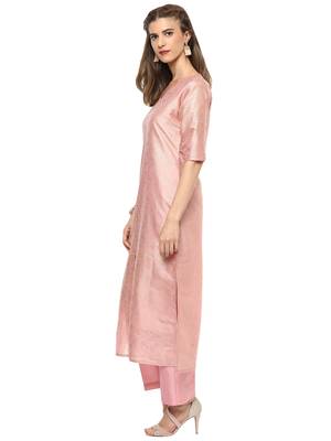 Pink  dupion silk stitched kurtas-and-kurtis 3