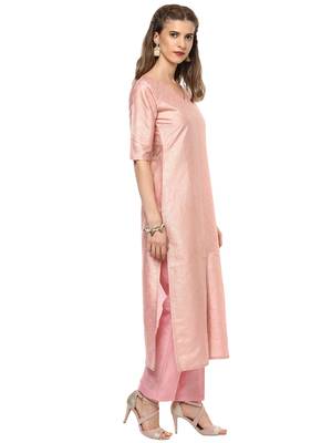 Pink  dupion silk stitched kurtas-and-kurtis 4