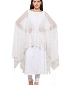 White  crepe stitched kurtas-and-kurtis