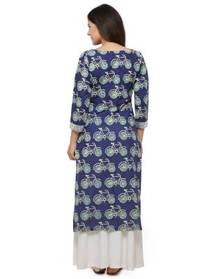 Blue  cotton stitched kurtas-and-kurtis 2