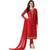 Red Embroidered Brasso Salwar With Dupatta