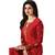 Red Embroidered Brasso Salwar With Dupatta