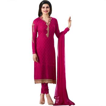Pink embroidered brasso salwar with dupatta 1