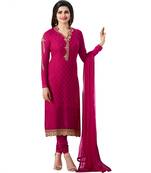 Pink embroidered brasso salwar with dupatta